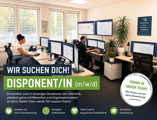 Disponentin oder Disponent für den Krankenfahrdienst